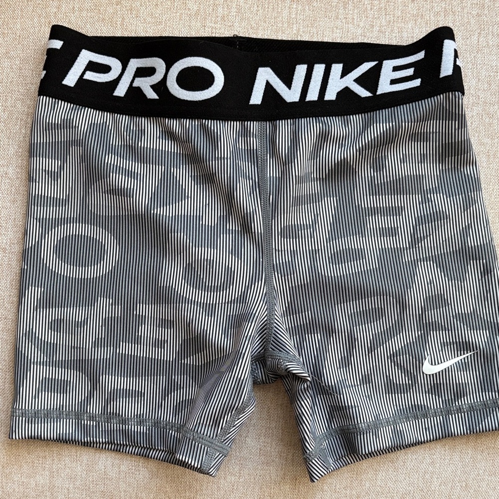 Nike Black and White Striped Shorts